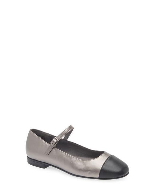 Tahari Gray Loft Cap Toe Mary Jane Flat
