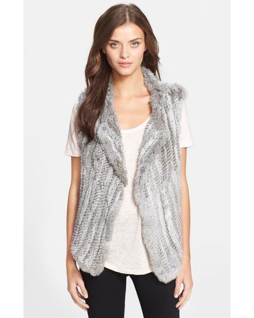 Joie White Genuine Rabbit Fur Vest