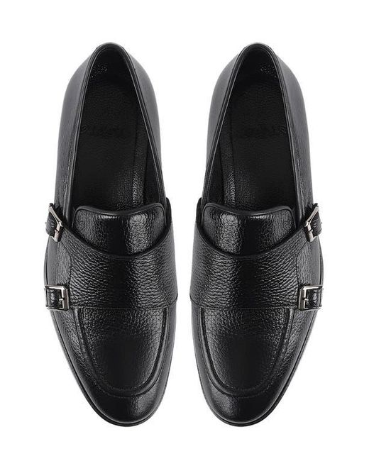 VELLAPAIS Ledonia Double Monk Strap Loafer in Black for Men  display picture 2