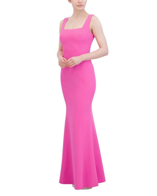 Laundry by Shelli Segal Pink Square Neck Fishtail Gown