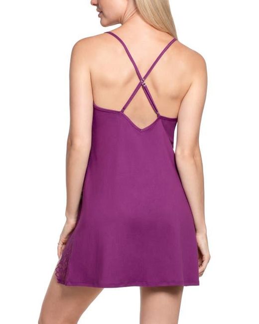 In Bloom Purple Brit Lace & Satin Chemise