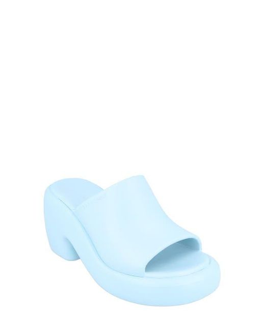 Ferragamo Blue Platform Slide Sandal