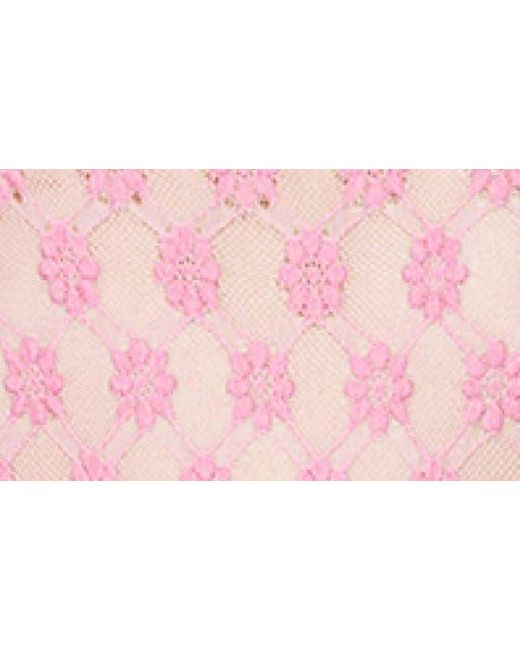 Bardot Pink Adoni Floral Embroidered Mesh Bodysuit