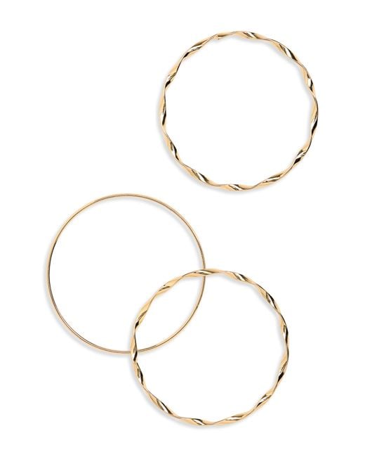 Nordstrom White Set Of 3 Twisted Bangle Bracelets