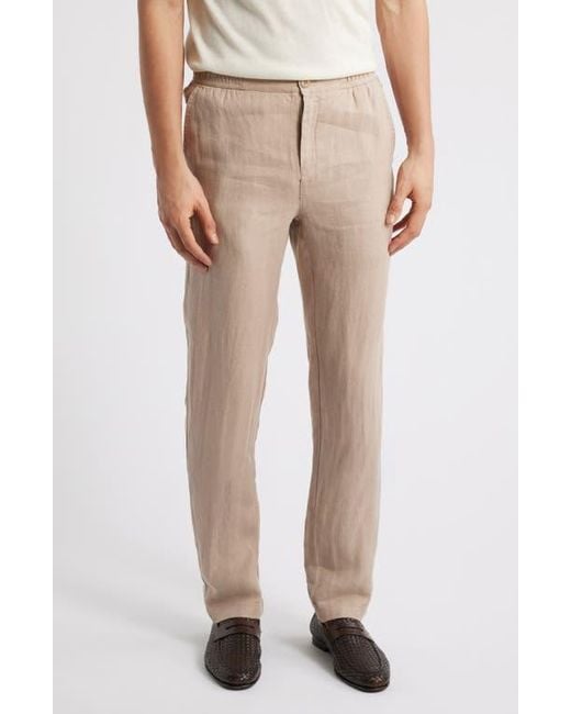 Bugatchi Natural Tristan Drawstring Linen Pants for men