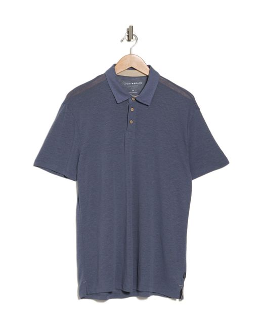 Lucky Brand Blue Linen Blend Polo Shirt for men