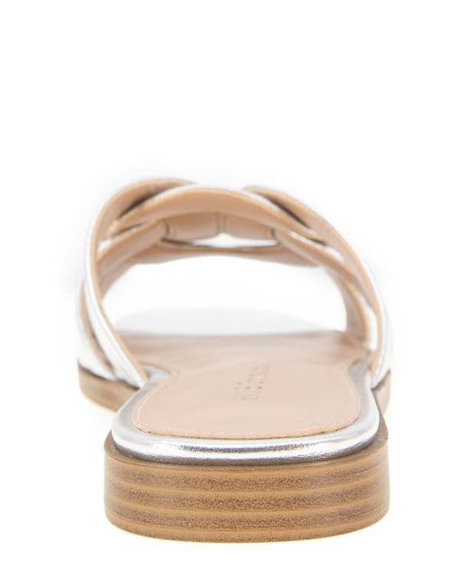 BCBGeneration White Meltem Square Toe Slide Sandal