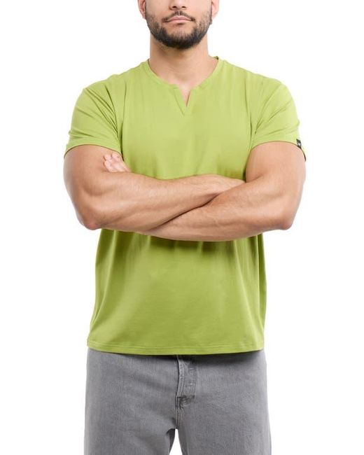 Xray Jeans Yellow Split Neck T-Shirt for men