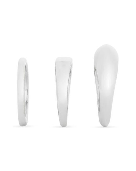 Nordstrom Rack White Demi-Fine 3-Pack Assorted Rings