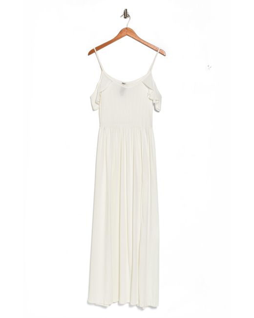 Go Couture White Cold Shoulder Maxi Dress