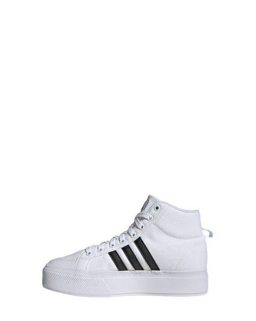 Adidas White Bravado 2.0 Platform Mid Skate Sneaker