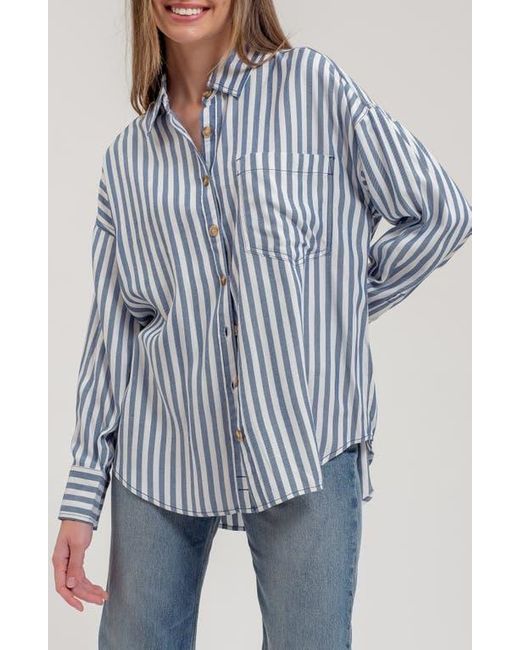Blu Pepper Blue Stripe Button Down Top