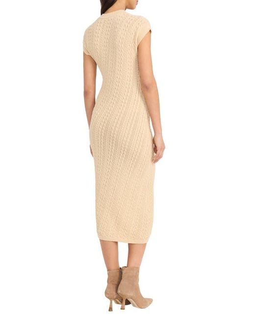 The Good Journey Natural Cap Sleeve Midi Sweater Dress