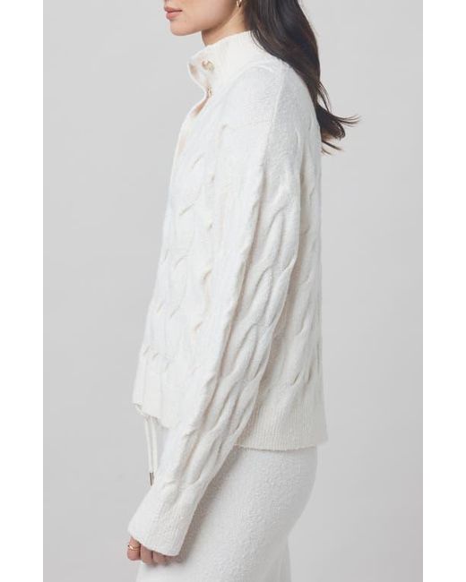 Splendid White X @Cellajaneblog Cable Half Placket Sweater