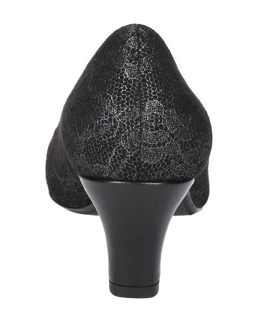 Easy Street Black Lace Kitten Heel Almond Pumps