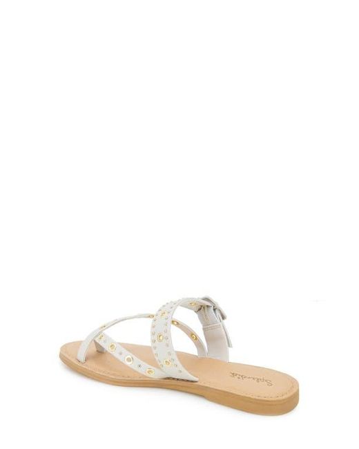 Splendid White Silas Studded Toe Loop Sandal
