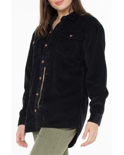 Roxy Black Let Go Corduroy Button-Up Shirt