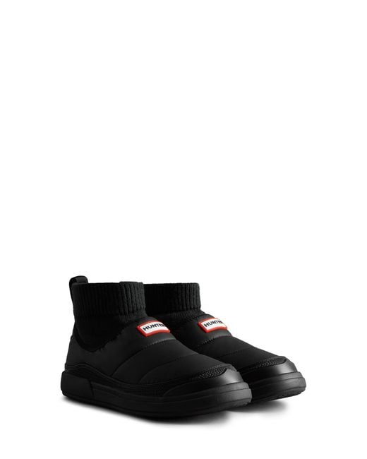 Hunter Black In/out Recycled Nylon Puffer Bootie