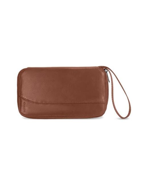 CHAMPS Brown Leather Passport Case