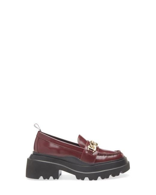 G.H.BASS Purple Chain Lug Sole Platform Loafer