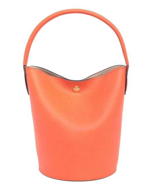 Longchamp Epure Embossed Bucket Bag in Orange Lyst