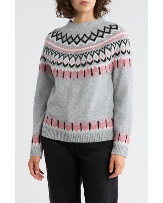 DKNY Gray Fair Isle Crewneck Sweater