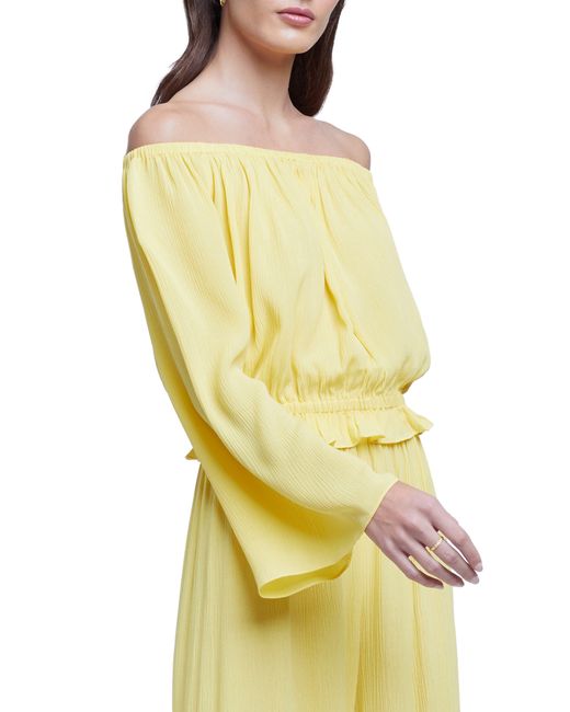L'Agence Yellow Callan Off The Shoulder Top