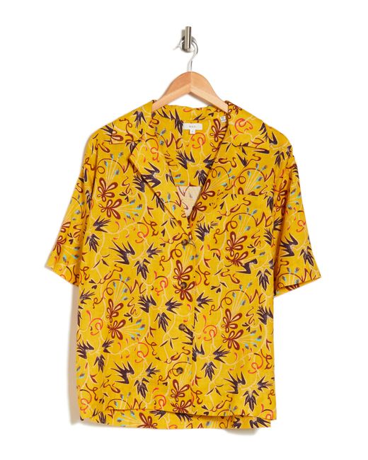 A.L.C. Yellow Sullivan Button-up Linen Camp Shirt