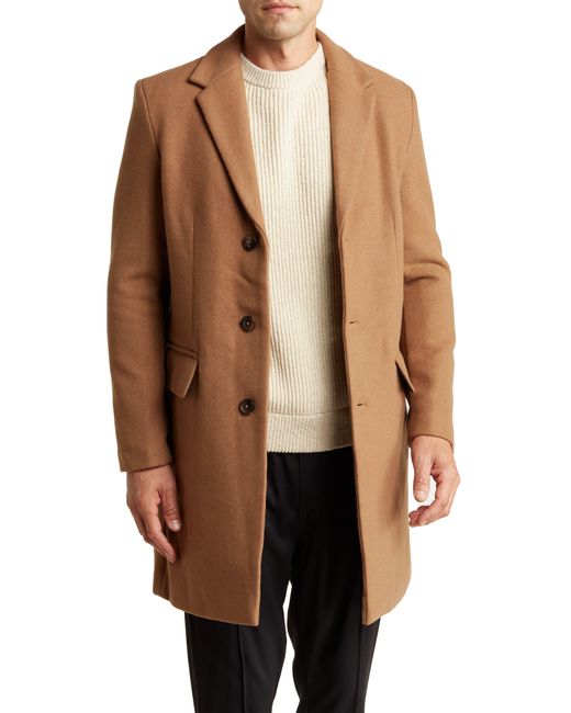Slate & Stone Brown Wool Blend Coat for men