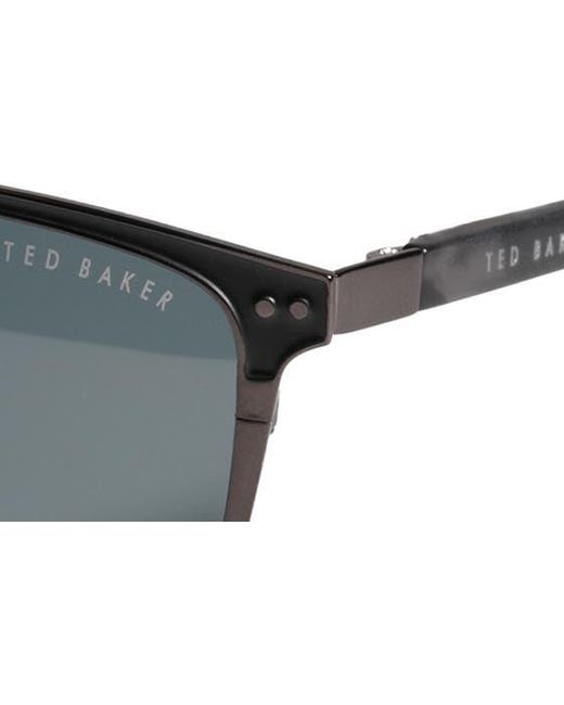 Ted Baker Gray 57mm Polarized Rectangle Sunglasses for men