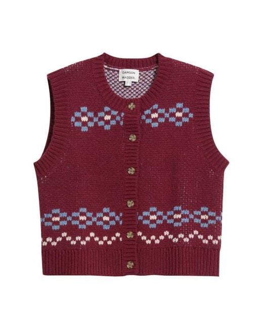 Damson Madder Red Sofie Wool Sweater Vest