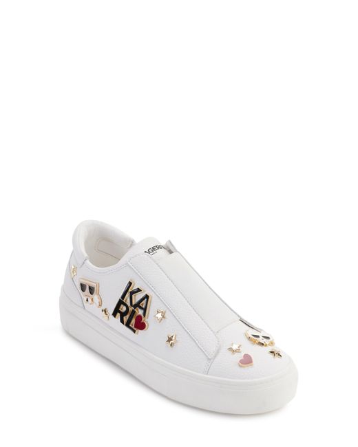 Karl Lagerfeld White Caitie Slip-on Sneaker