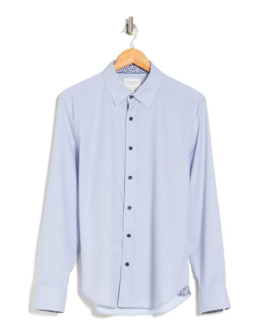 Con.struct Gray Abstract Trim Fit Button Up Shirt for men