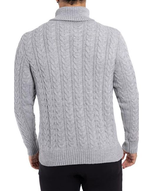 Xray Jeans Gray Cable Knit Turtleneck Sweater for men