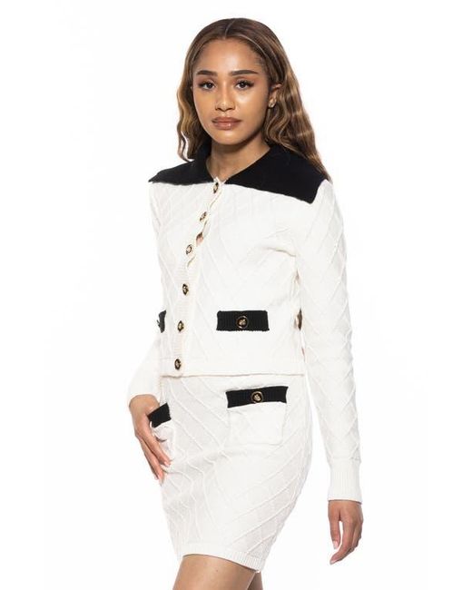 Alexia Admor White Pattern Cardigan