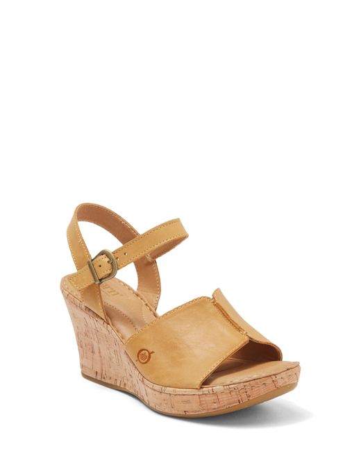 Børn Multicolor Agnio Open Toe Faux Cork Wedge Sandal In Yellow F/g At Nordstrom Rack