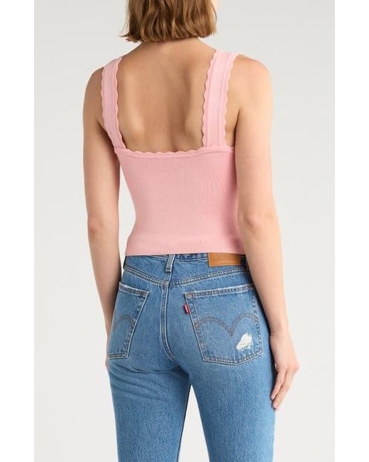 NSR Pink Scalloped Knit Tank