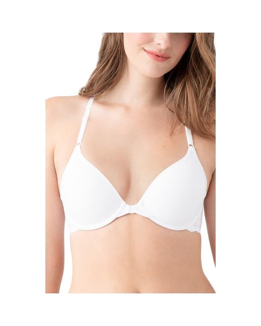 B.tempt'd White Front Close Underwire Racerback Bra
