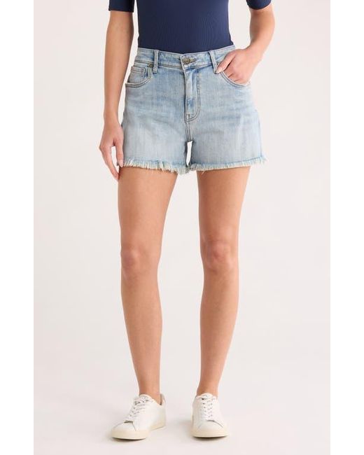 Kut From The Kloth Blue Kat High Waist Fray Hem Denim Shorts