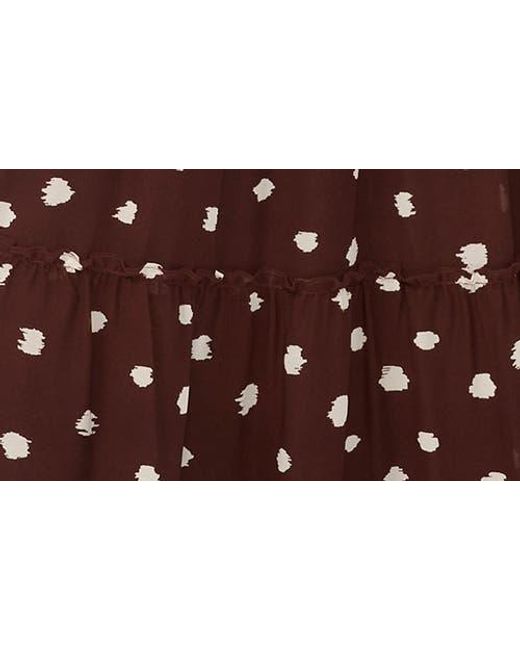 1.STATE Brown Split Neck Maxi Dress