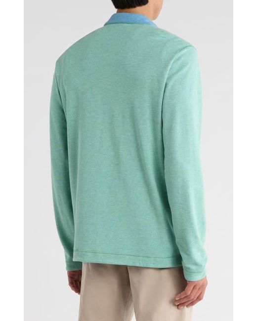 Nicoby Green Mélange Reversible Quarter Zip Sweatshirt for men