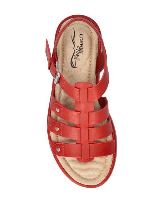 Easy Street Red Chirp Quarter Strap Gladiator Sandal