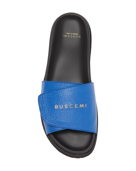Buscemi Blue Alice Scratch Slide Sandal for men