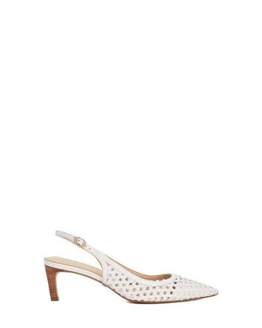 Dune White Divided Pointed Toe Slingback Pump