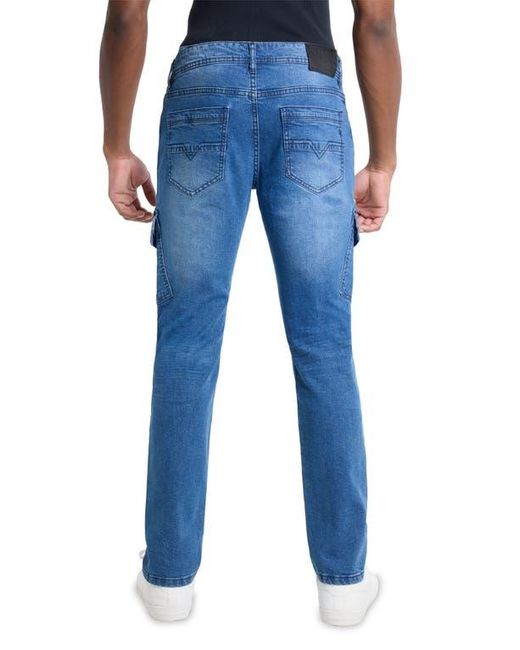 Xray Jeans Blue Slim Fit Cargo Jeans for men