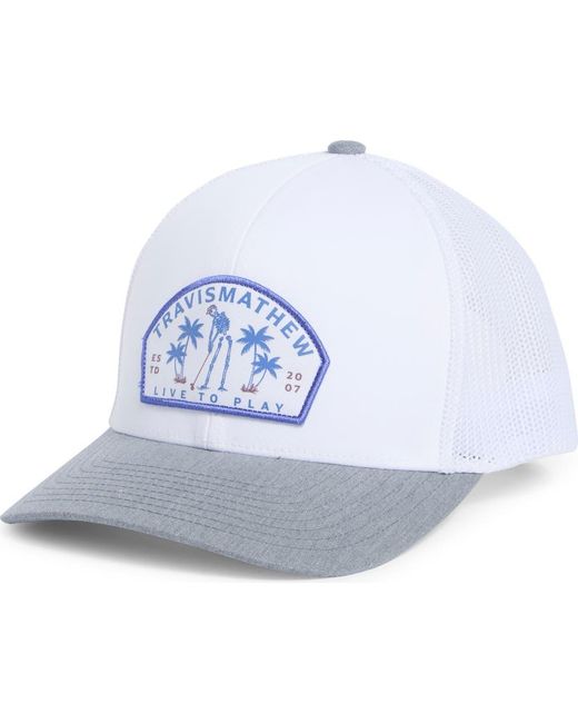 Travis Mathew White Dark Ages Snapback Hat for men