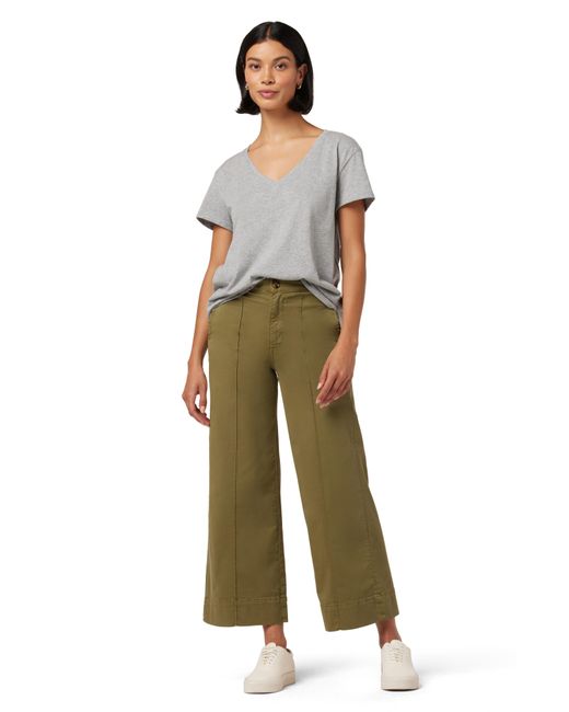 Joe's Jeans Green The Madison High Waist Ankle Wide Leg Trousers