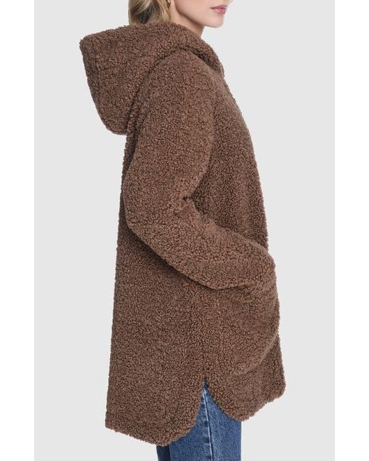 Andrew Marc Brown Seneca Faux Shearling Hooded Jacket