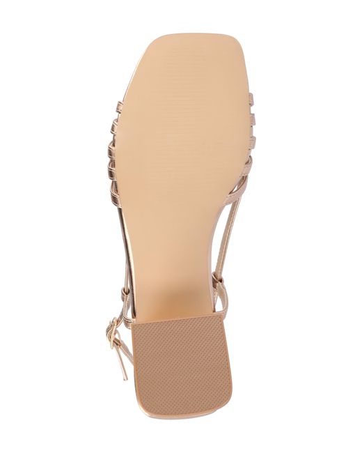 Journee Collection Natural Shayana Block Heel Slingback Sandal