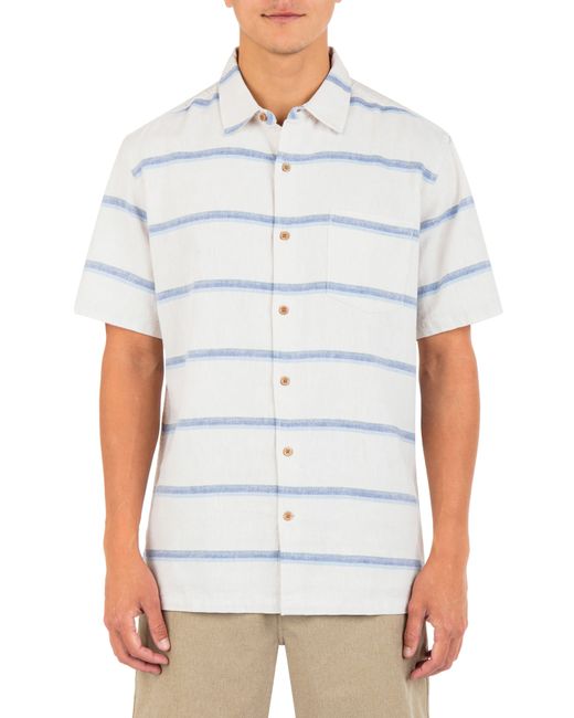 Hurley White Rincon Short Sleeve Button-up Shirt for men